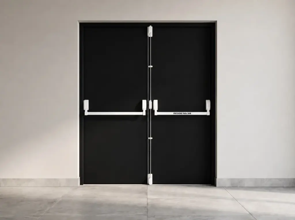 porta corta fogo dupla preto